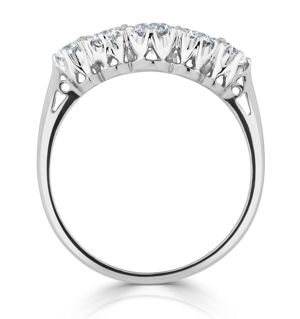 Diamond Grace 18K White Gold 5 Stone Diamond Eternity Ring 0.75CT G/VS