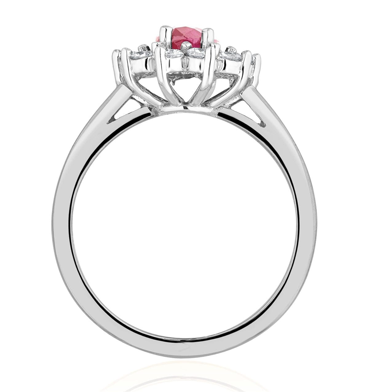 Diamond 18K White Gold 0.50ct Diamond and 1.05ct Pink Sapphire Ring