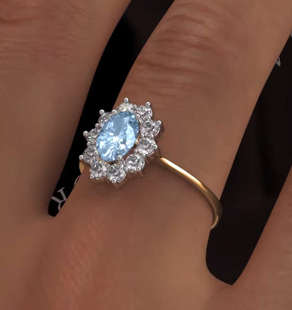 Diamond Aquamarine 0.70ct and Diamond 0.50ct 18K Gold Ring