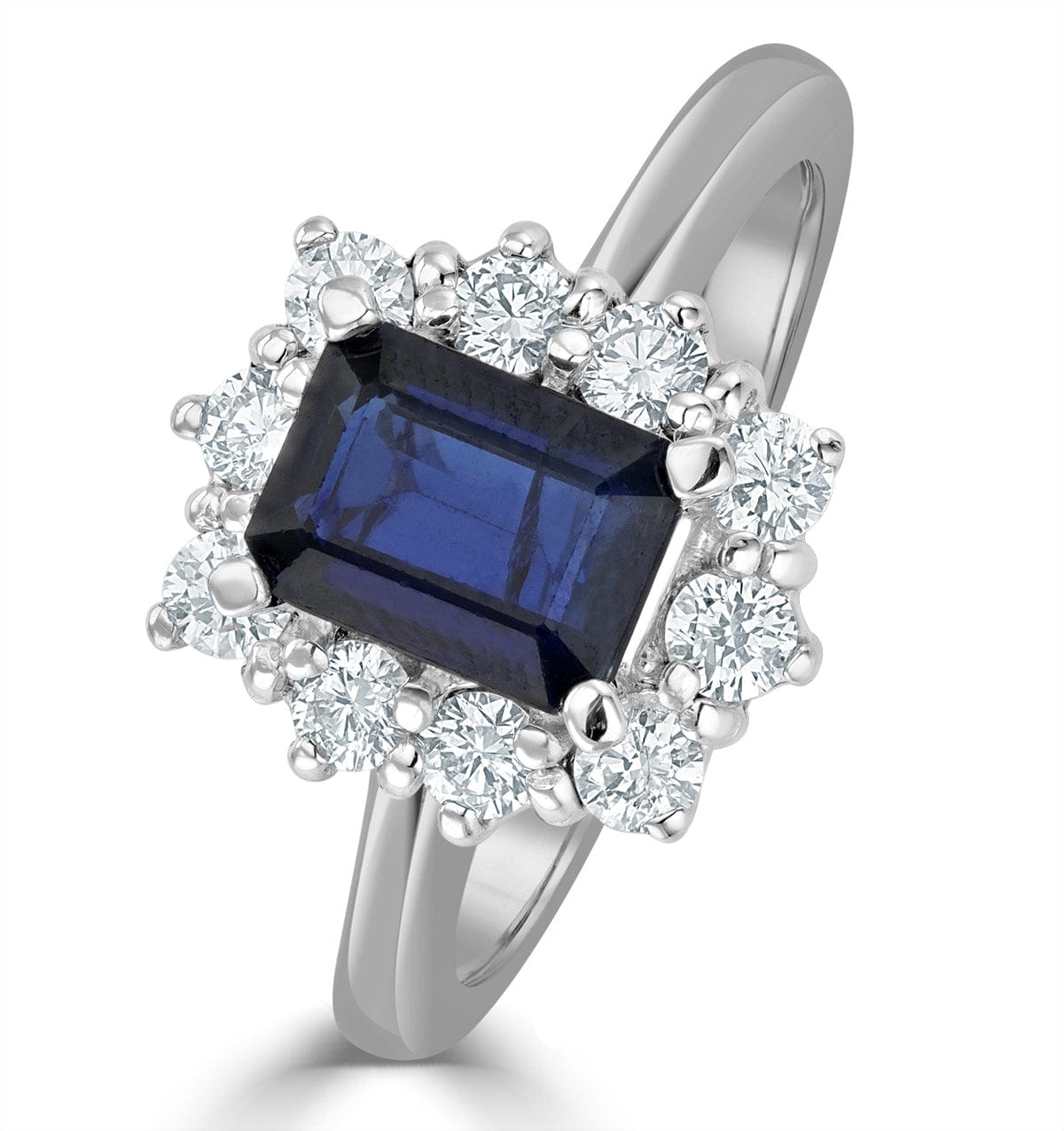 Diamond Sapphire 1.15ct And Diamond 0.50ct 18K White Gold Ring