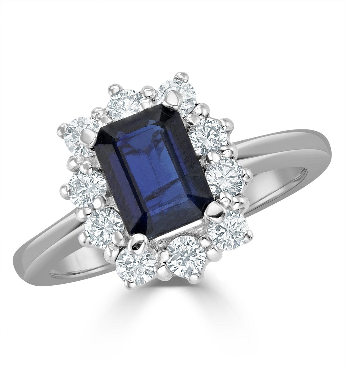 Diamond Sapphire 1.15ct And Diamond 0.50ct 18K White Gold Ring