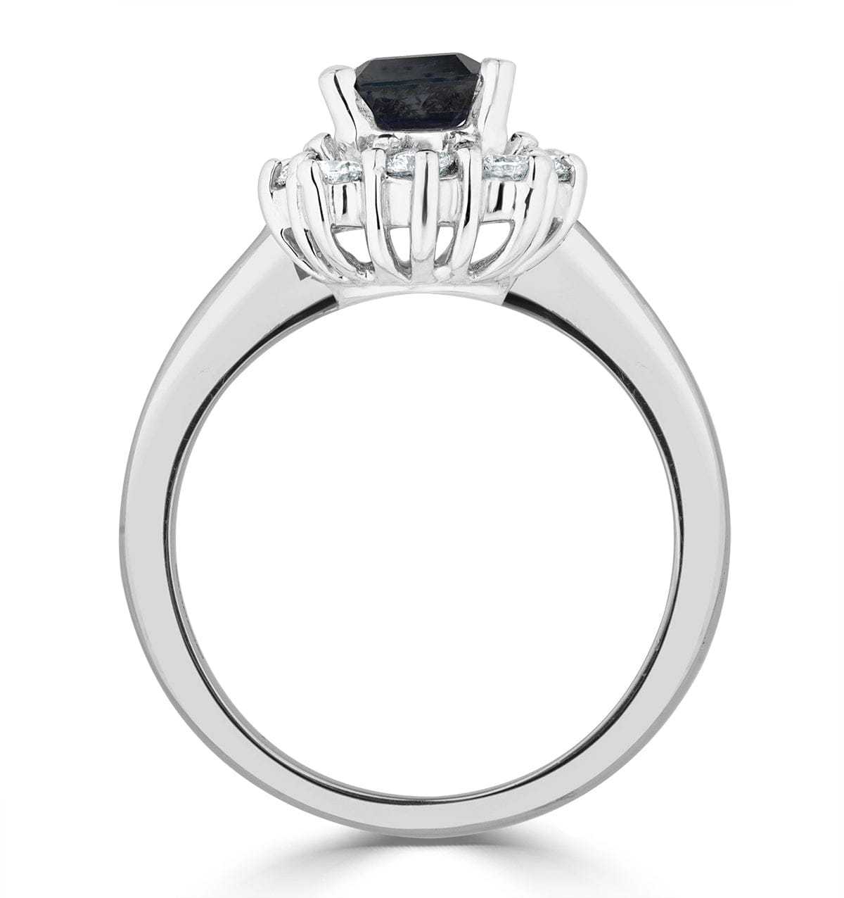 Diamond Sapphire 1.15ct And Diamond 0.50ct 18K White Gold Ring