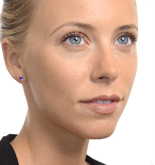 WHITE* Tanzanite 5 x 4 mm (0.70ct) 9K White Gold Earrings