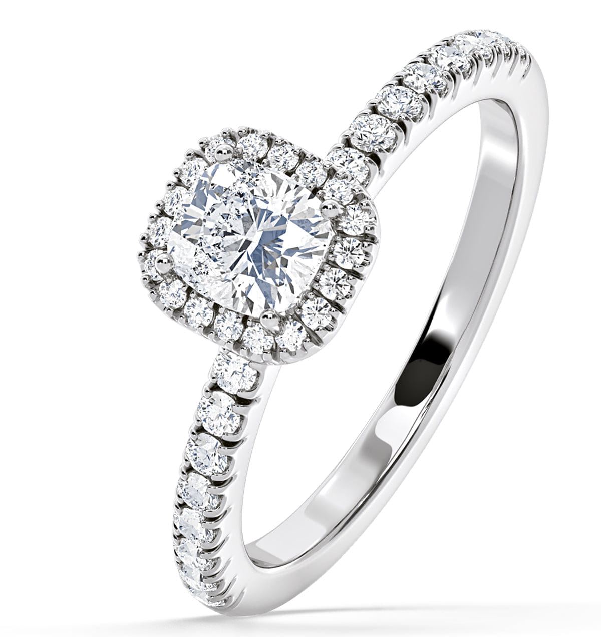 Beatrice Diamond Halo Engagement Ring in Platinum 1ct G/SI1
