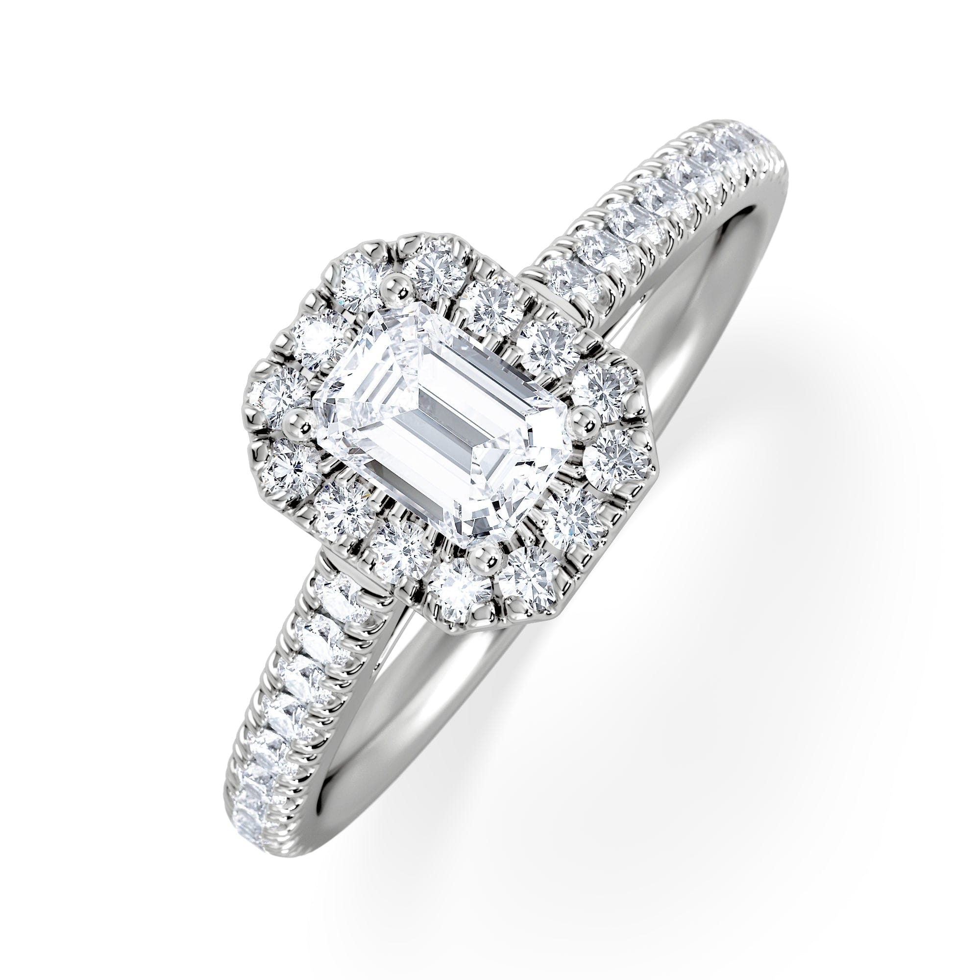Diamond Annabelle Diamond Halo Engagement Ring 18K White Gold 1ct G/VS2