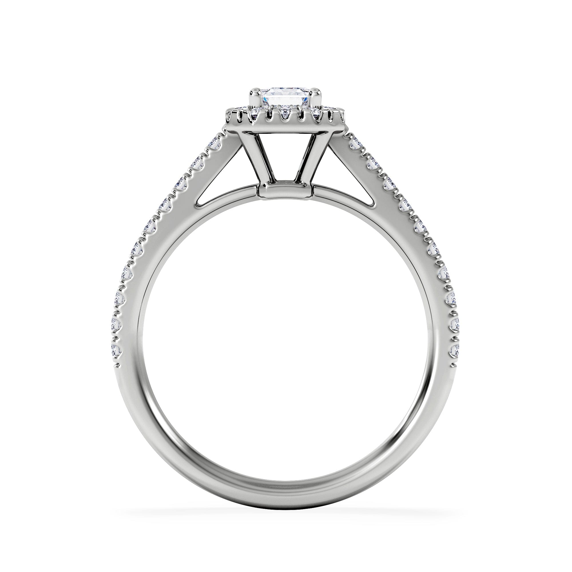 Diamond Annabelle Diamond Halo Engagement Ring 18K White Gold 1ct G/VS2