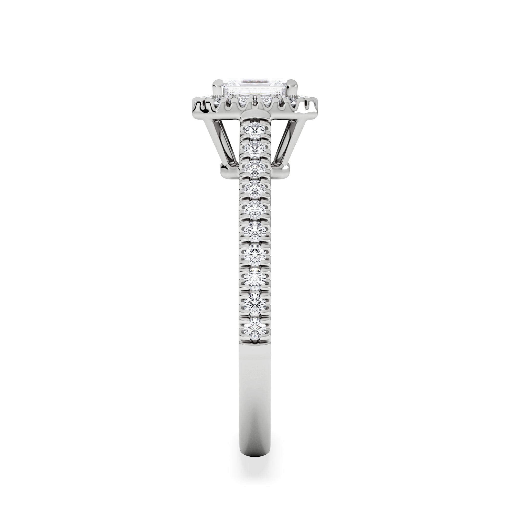 Diamond Annabelle Diamond Halo Engagement Ring 18K White Gold 1ct G/VS2