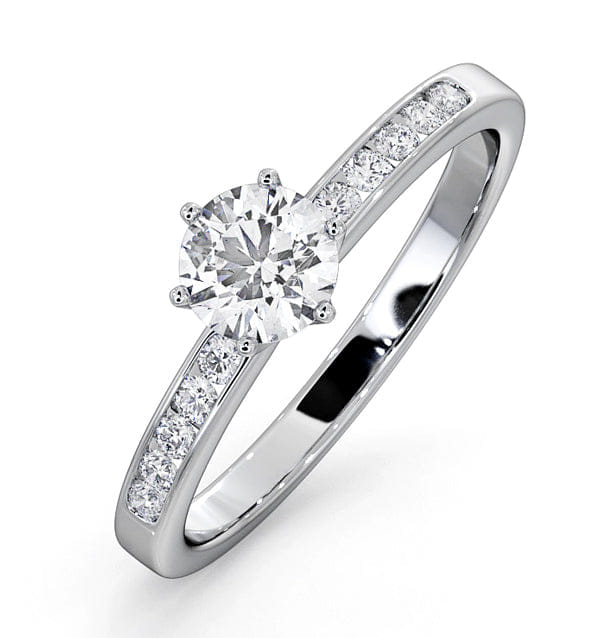 Diamond Charlotte Diamond Engagement Side Stone Ring Platinum 0.65CT G/SI2