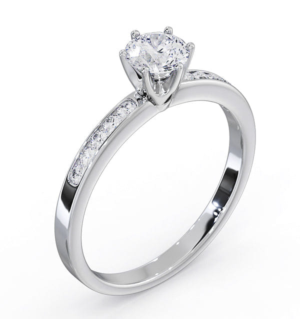 Diamond Charlotte Diamond Engagement Side Stone Ring Platinum 0.65CT G/SI2
