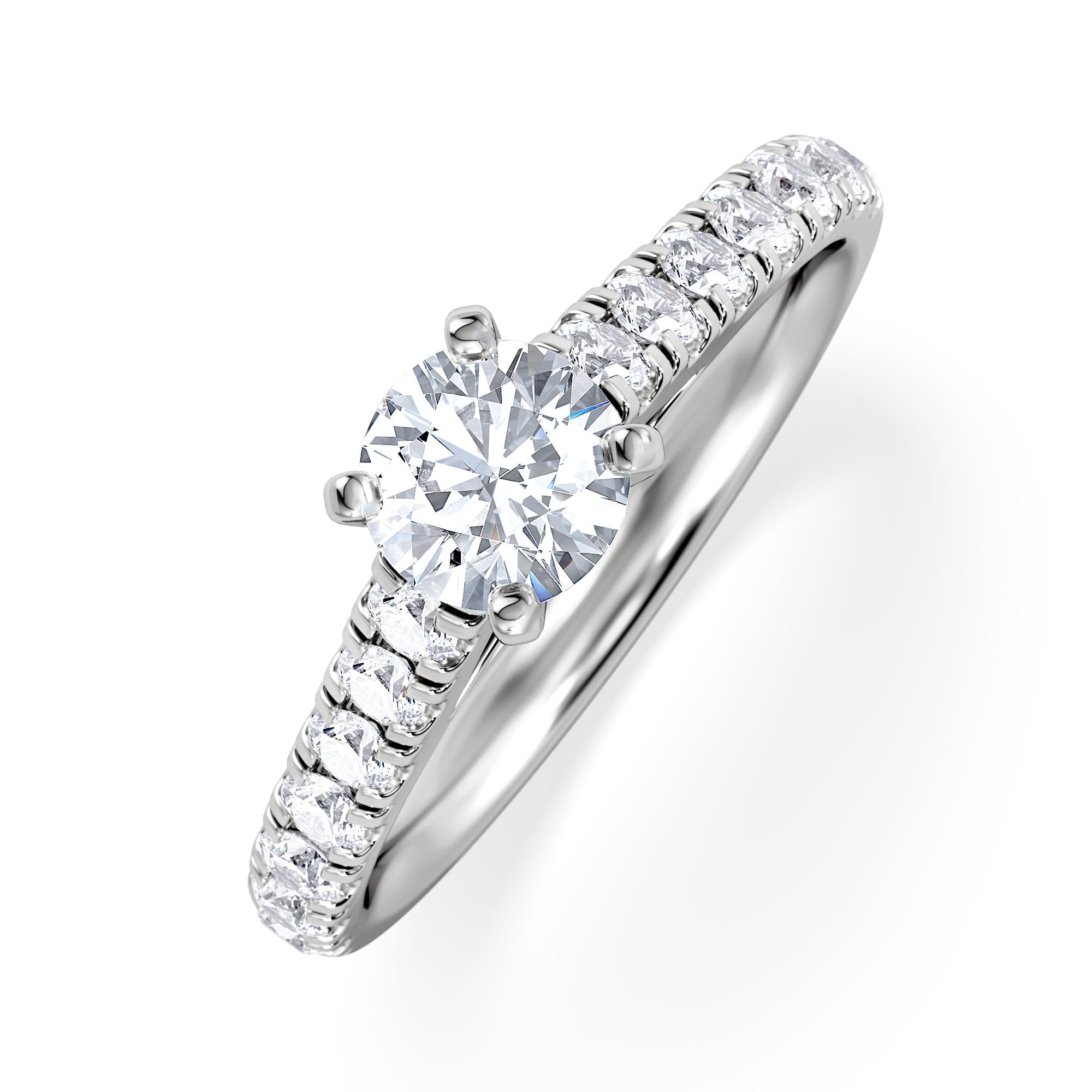 Diamond Natalia Diamond Engagement Side Stone Ring Platinum 0.91CT G/SI2