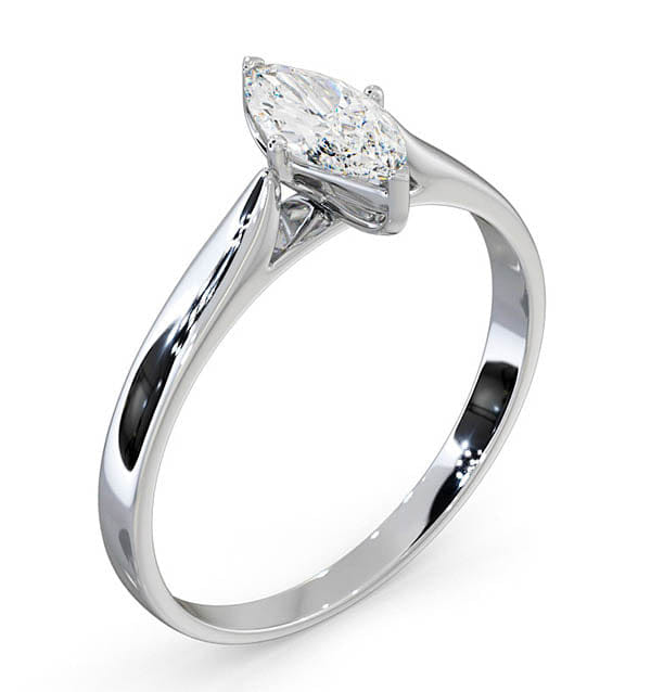 Diamond Engagement Ring Certified Marquise Diamond 0.50CT G/VS 18K White Gold
