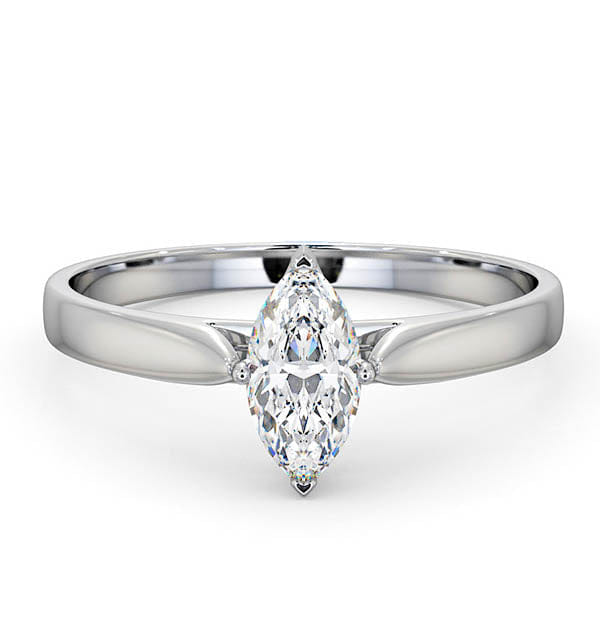 Diamond Engagement Ring Certified Marquise Diamond 0.50CT G/VS 18K White Gold
