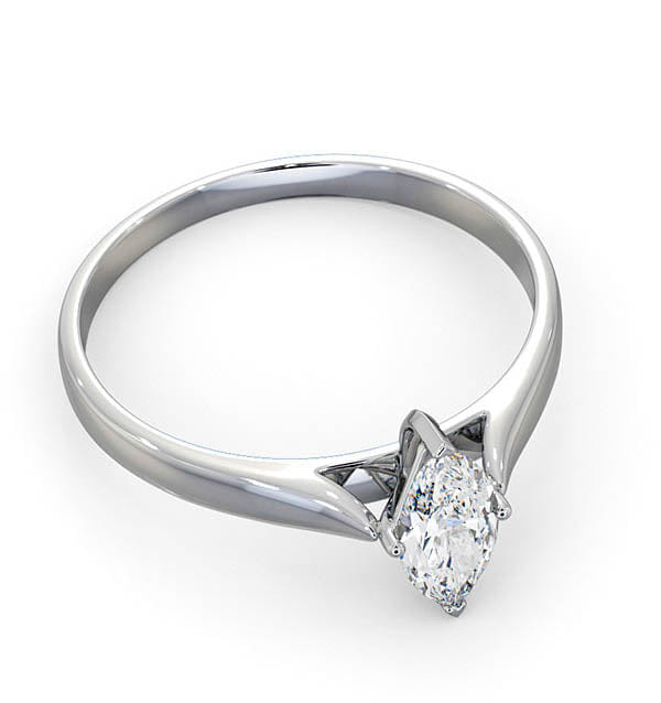 Diamond Engagement Ring Certified Marquise Diamond 0.50CT G/VS 18K White Gold