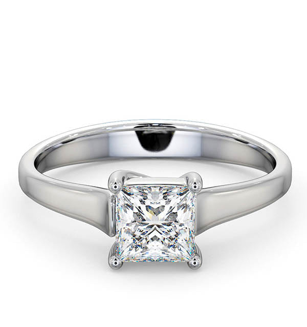 Diamond Engagement Ring Certified Lucy 18K White Gold Diamond 0.75CT - G - H/SI