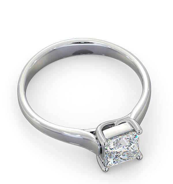 Diamond Engagement Ring Certified Lucy 18K White Gold Diamond 0.75CT - G - H/SI