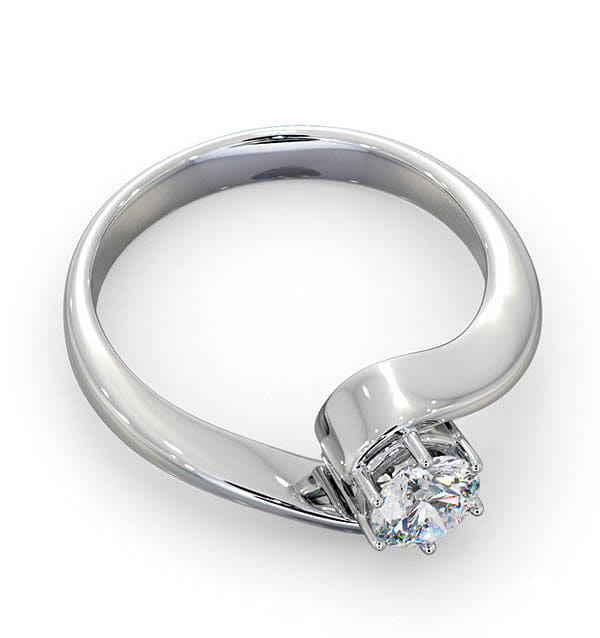 WHITE* Certified 0.50CT Leah 18K White Gold Engagement Ring E/VS1