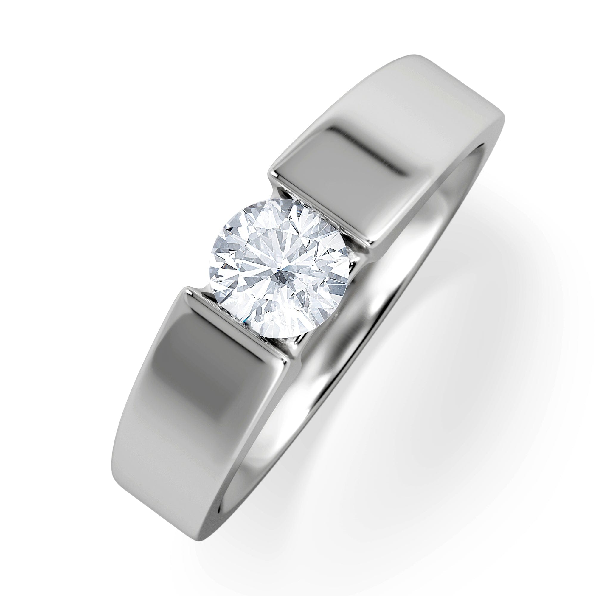 Diamond Certified Jessica 18K White Gold Diamond Engagement Ring 0.50CT