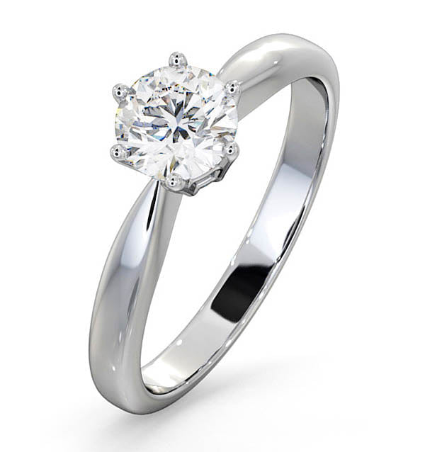 Diamond Certified High Set Chloe 18KW DIAMOND Engagement Ring 0.75CT