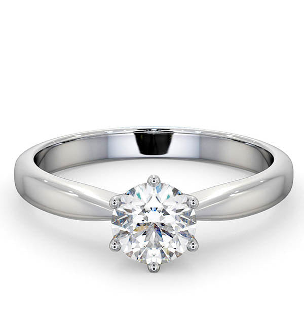 Diamond Certified High Set Chloe 18KW DIAMOND Engagement Ring 0.75CT