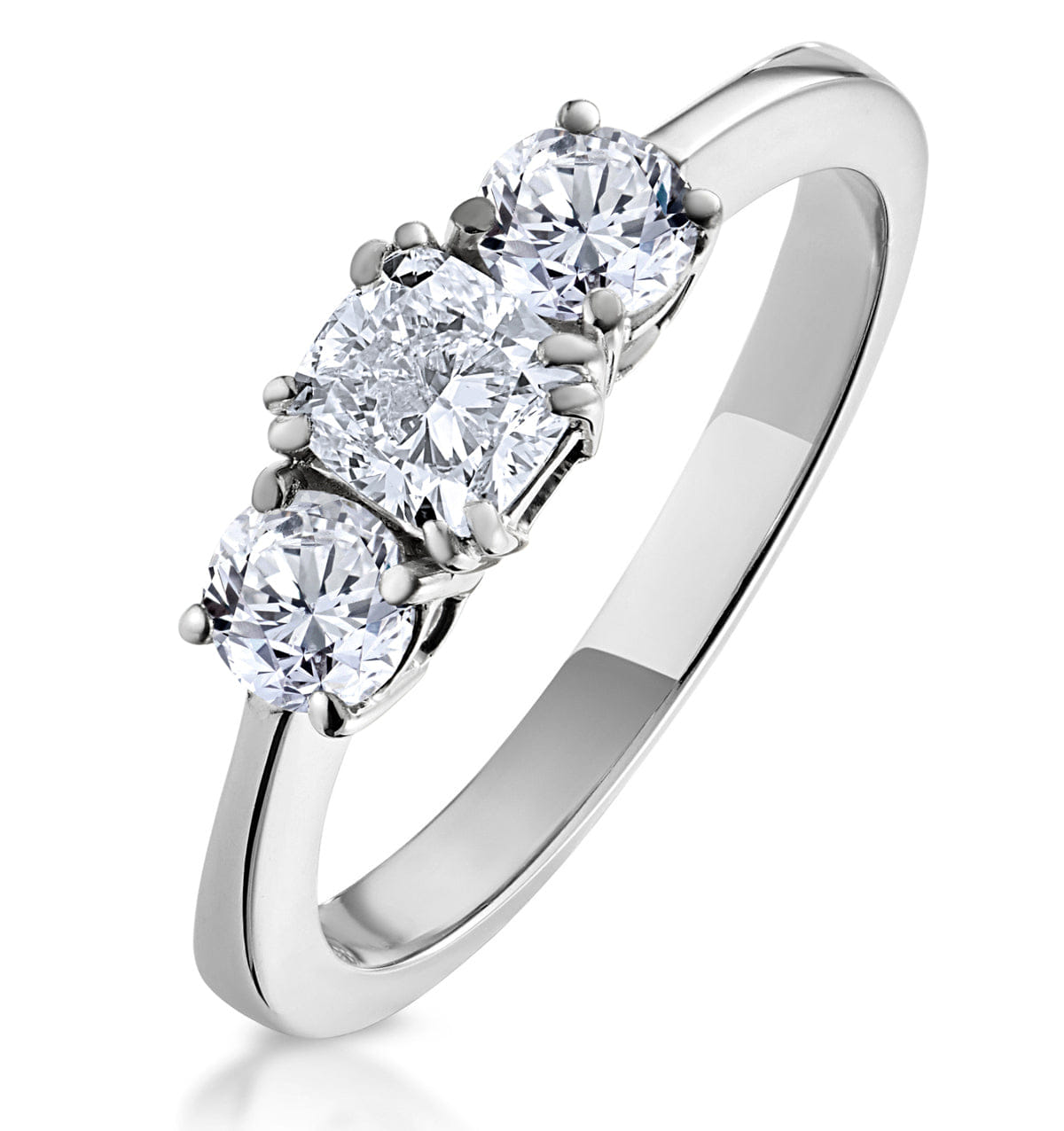 Diamond 3 Stone Meghan Lab Diamond Engagement Ring 1CT F/VS1 in Platinum