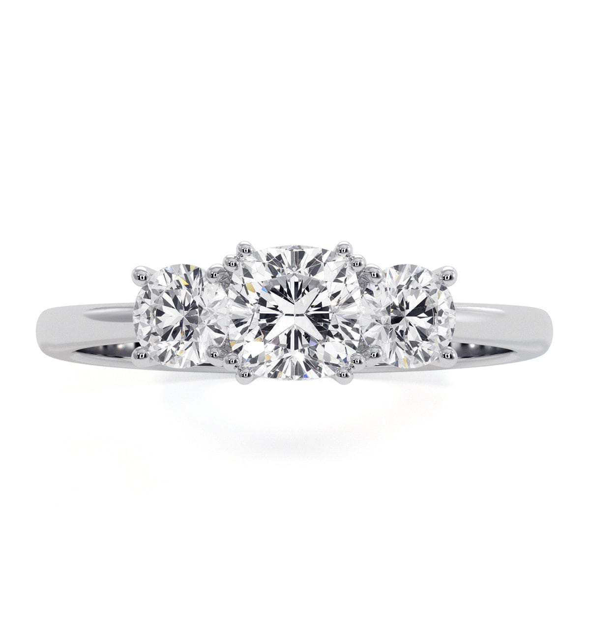 Diamond 3 Stone Meghan Lab Diamond Engagement Ring 1CT F/VS1 in Platinum