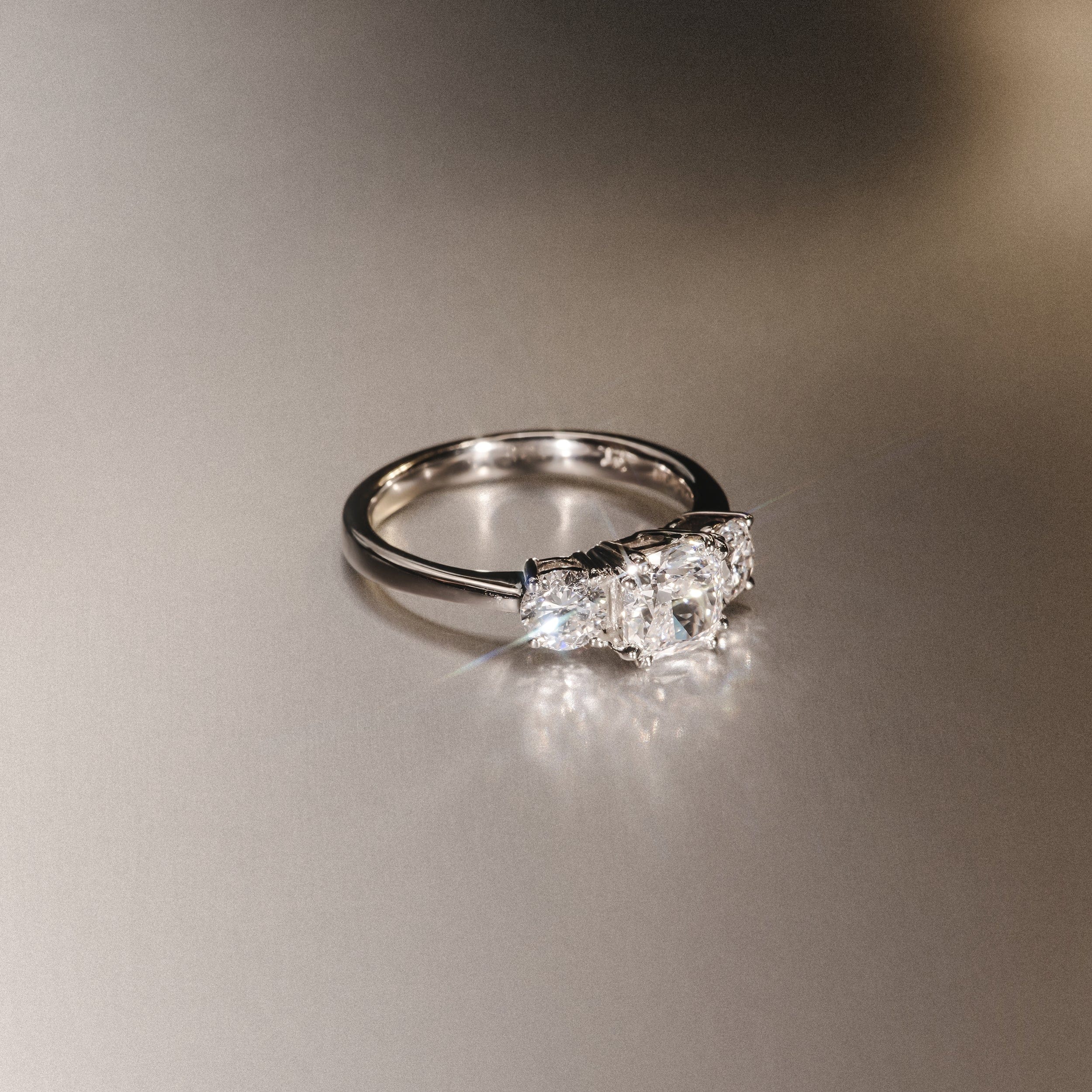 Diamond 3 Stone Meghan Lab Diamond Engagement Ring 1CT F/VS1 in Platinum