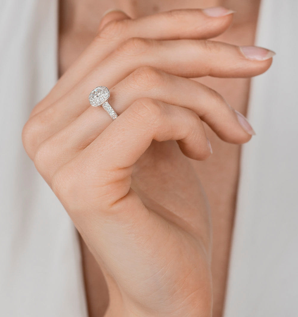 Danielle Lab Diamond Engagement Side Stone Ring in Platinum 1.60CT VS1