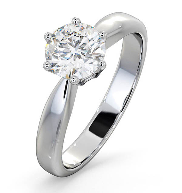 Diamond 1 Ct Diamond Engagement Ring High Set Chloe Lab FVS1 18K White Gold