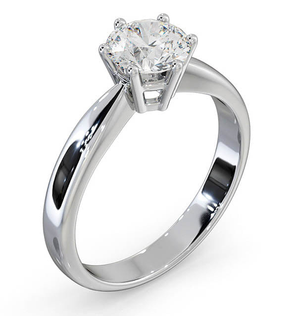 Diamond 1 Ct Diamond Engagement Ring High Set Chloe Lab FVS1 18K White Gold