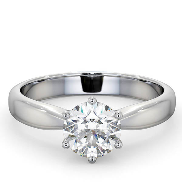 Diamond 1 Ct Diamond Engagement Ring High Set Chloe Lab FVS1 18K White Gold