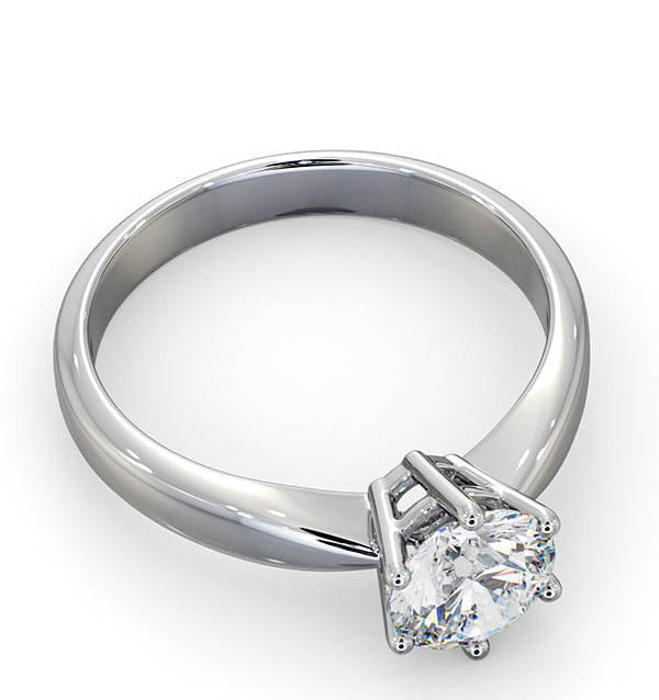 Diamond 1 Ct Diamond Engagement Ring High Set Chloe Lab FVS1 18K White Gold