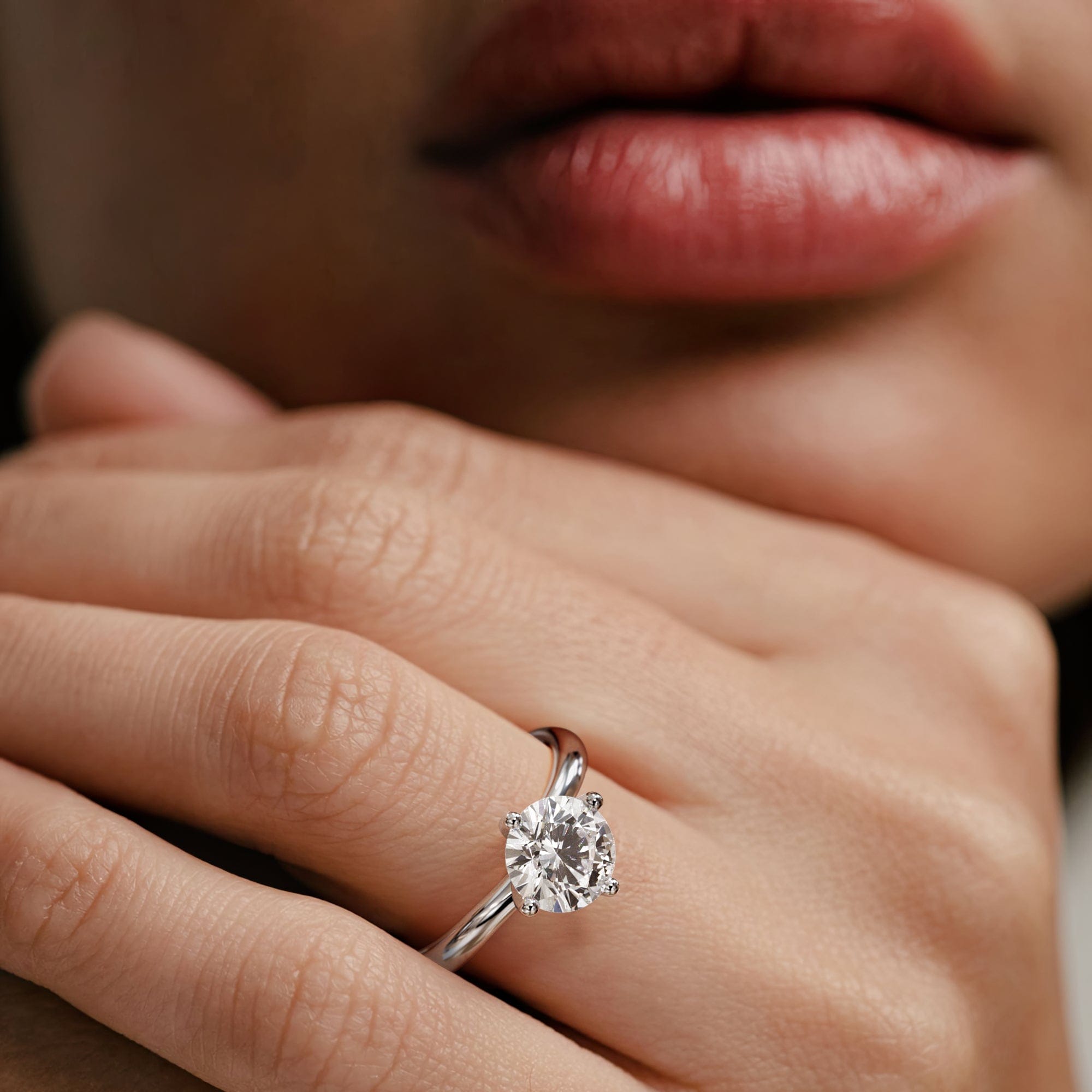 Diamond 2 Carat Diamond Engagement Ring Lily Lab F/VS1 Platinum IGI Certified