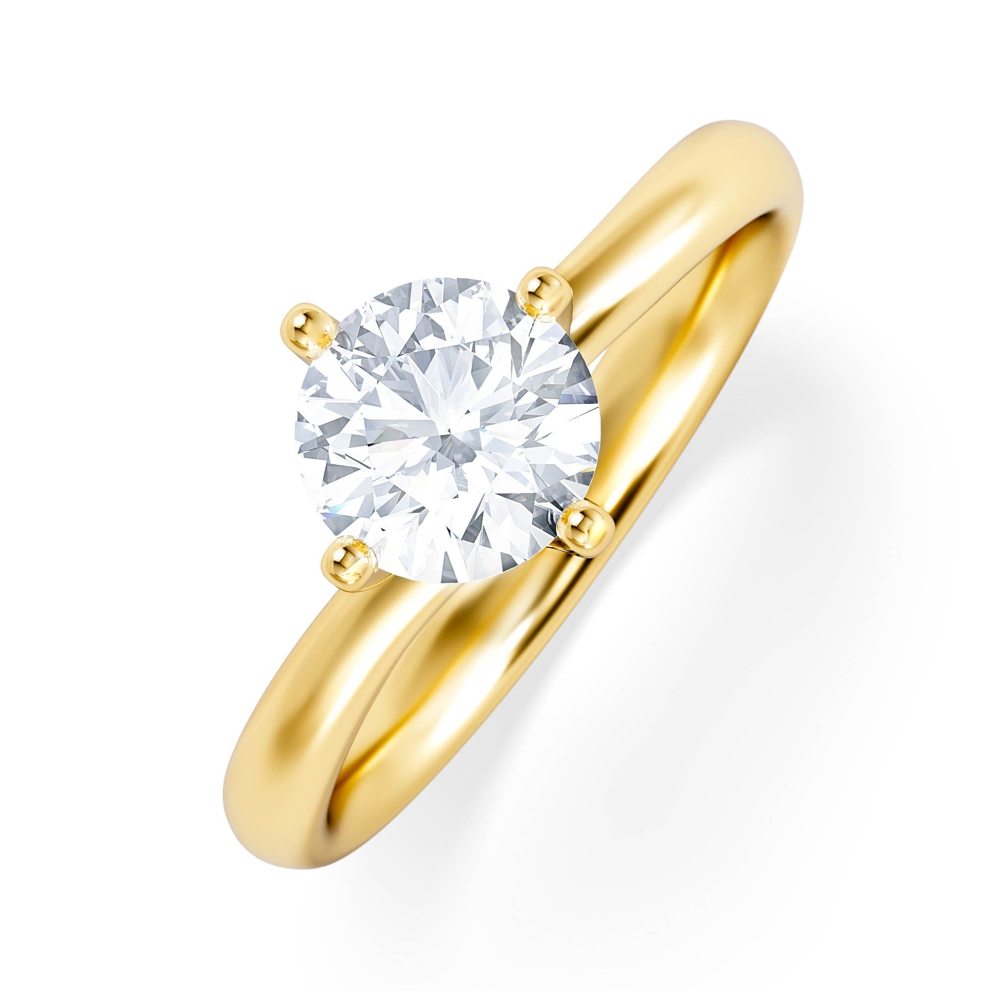 Diamond 1 Carat Diamond Engagement Ring Lily Lab F/VS1 18K Gold IGI Certified