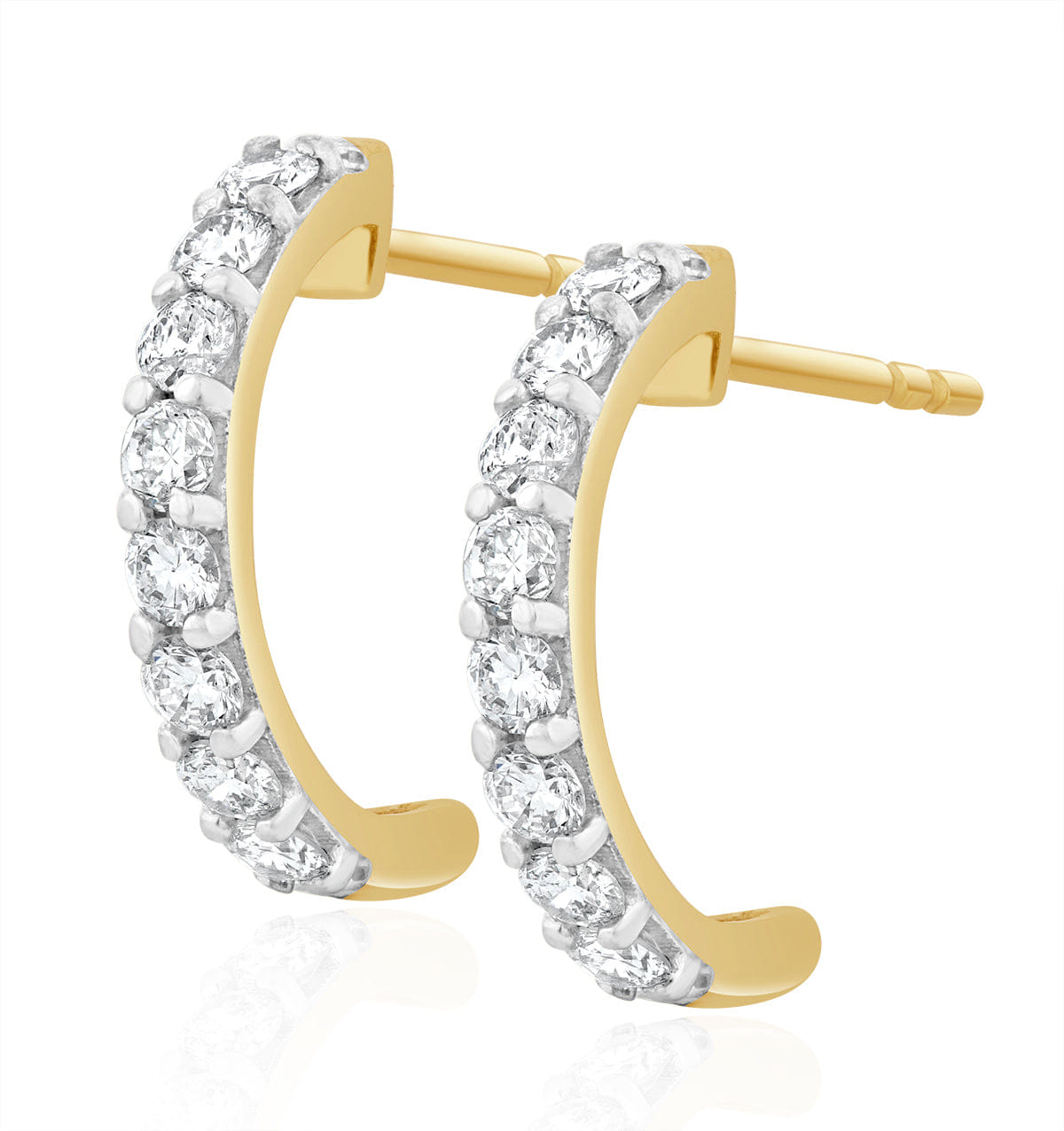 Diamond Comfort Huggie Lab Diamond Earrings 0.50ct H/Si in 9K Gold