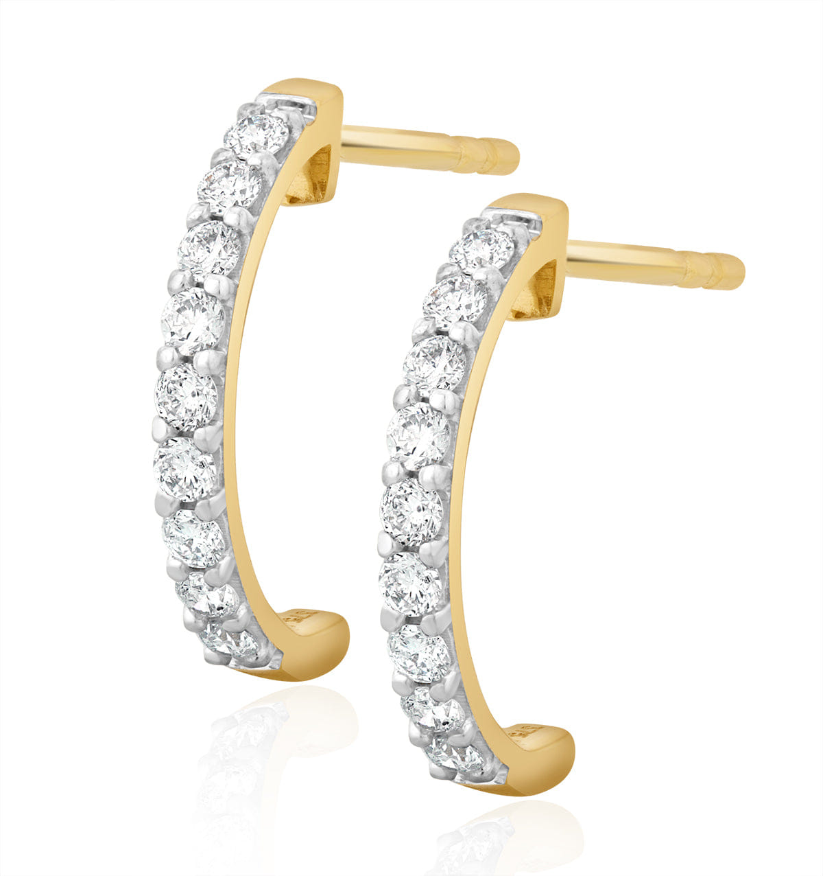 Diamond Comfort Huggie Lab Diamond Earrings 0.25ct H/Si in 9K Gold