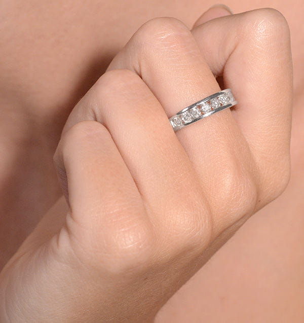 Diamond Rae Platinum Lab Diamond Half Band Eternity Ring 1.00CT G/VS