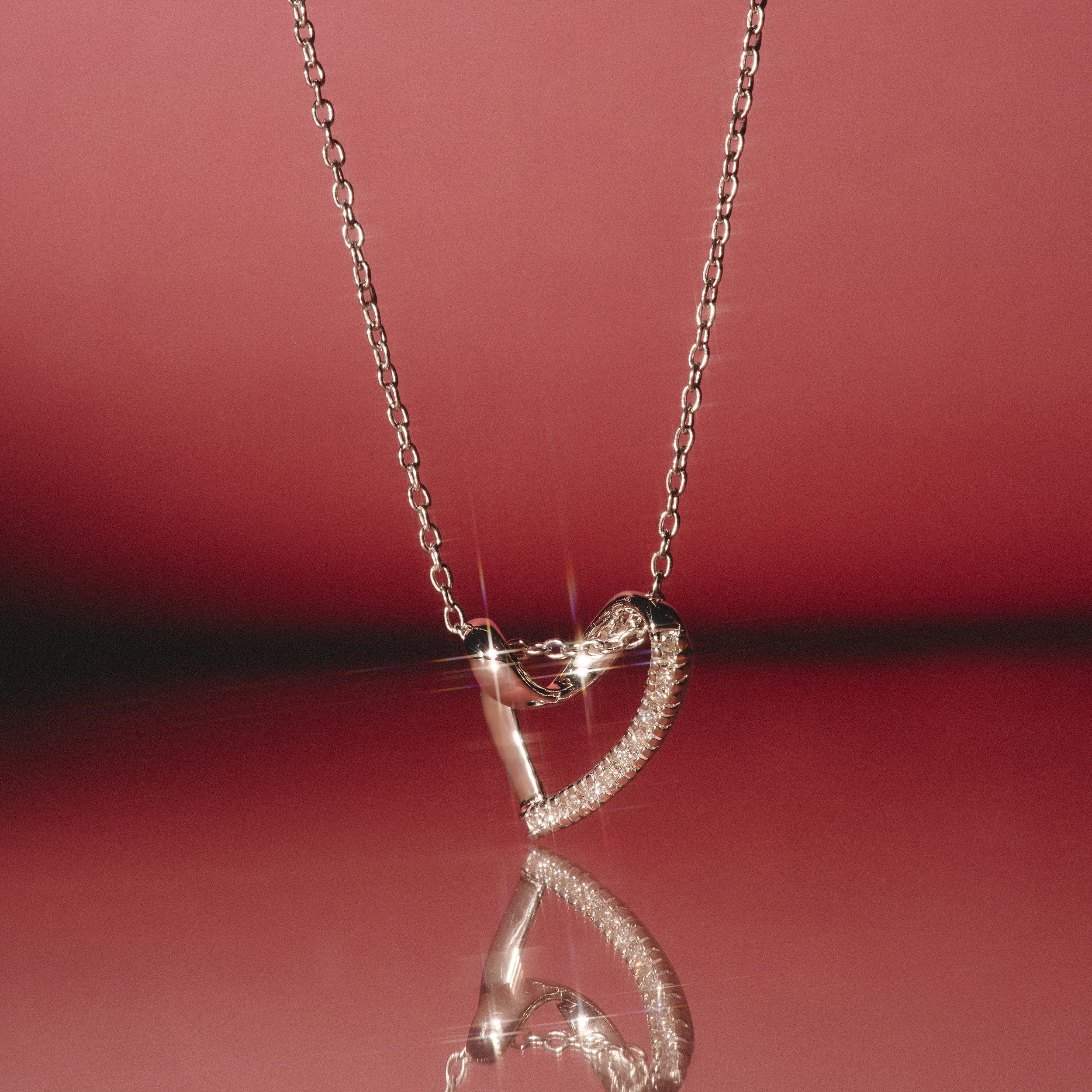 Diamond Lab Diamond Heart Necklace Pendant 0.10ct H/SI Set in 925 Silver