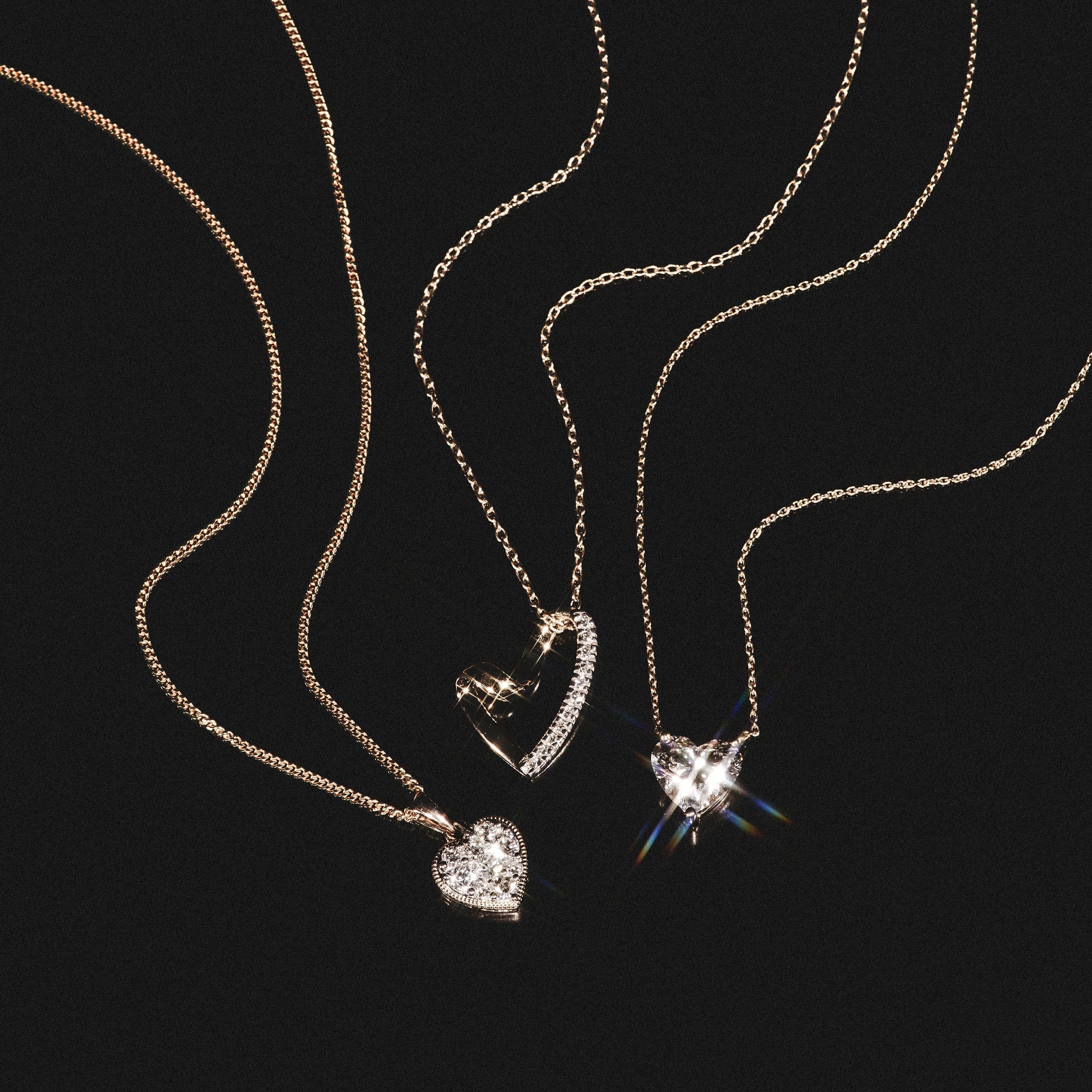 Diamond Lab Diamond Heart Necklace Pendant 0.10ct H/SI Set in 925 Silver