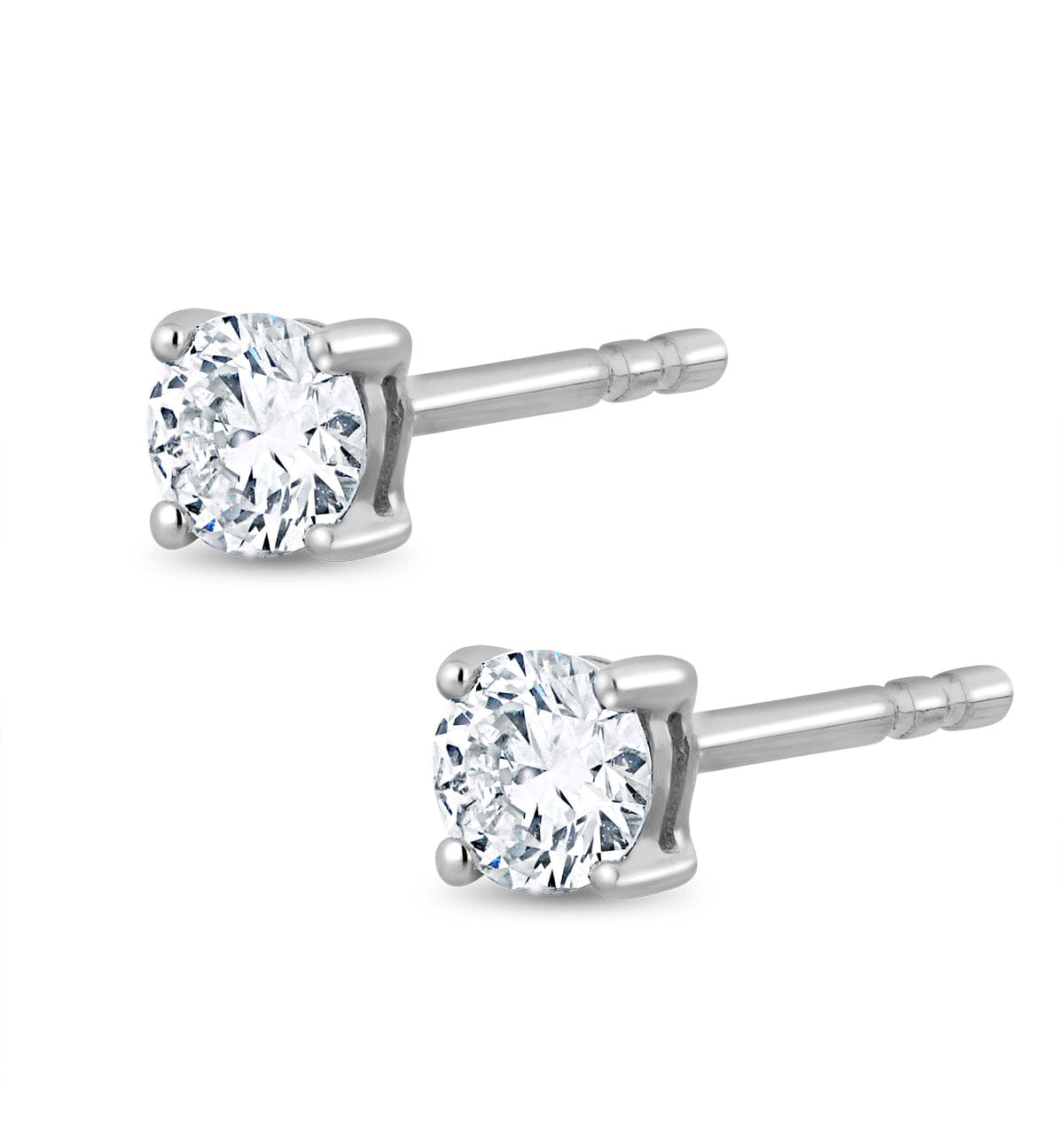 Diamond Lab Diamond Studs Earrings 0.15ct H/Si Quality in 925 Silver - 2.7 mm