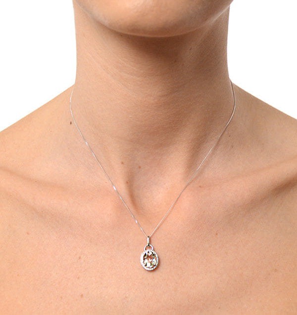 Diamond Aquamarine 2.69ct And Diamond 9K White Gold Pendant Necklace