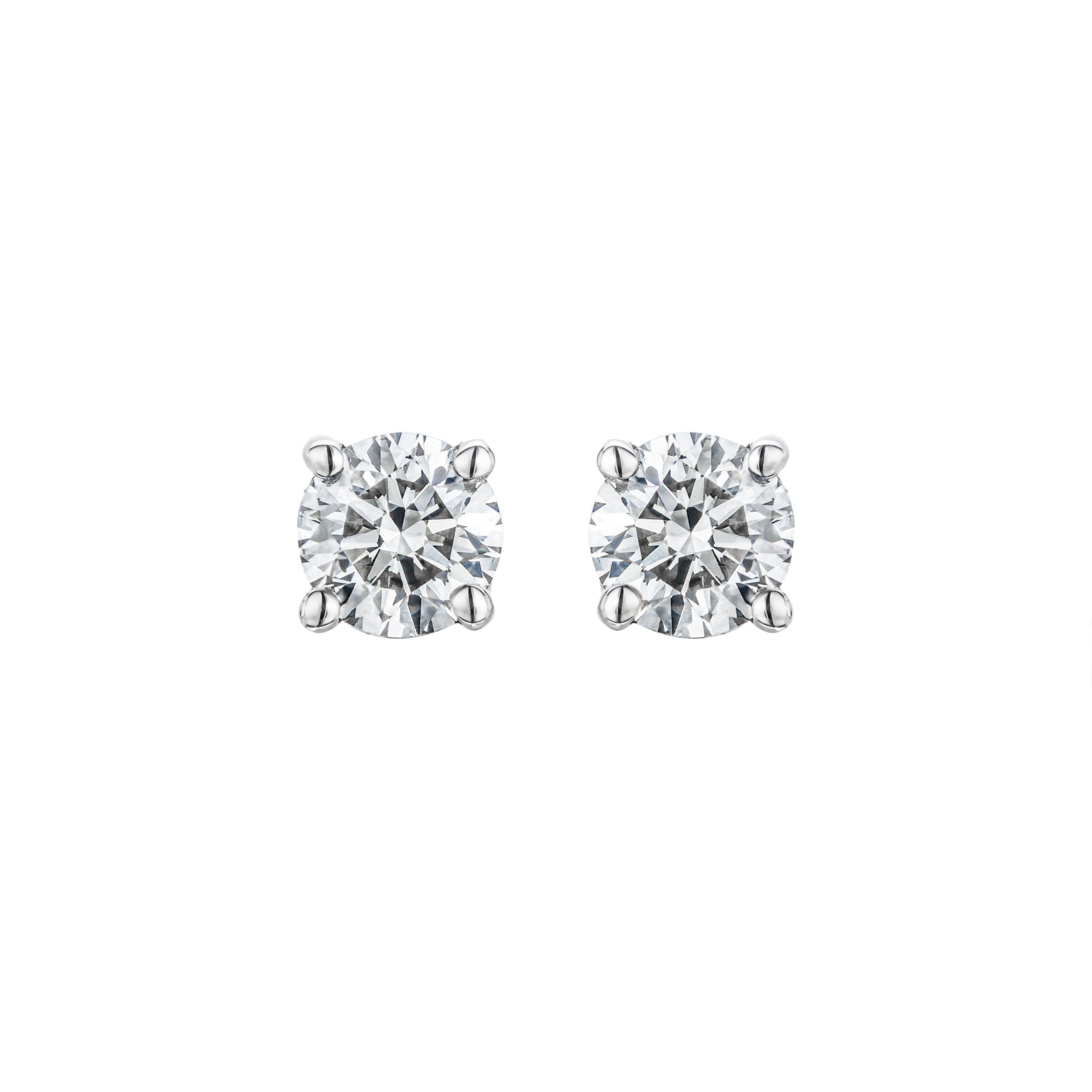 Diamond Earrings 0.20CT Studs Premium Quality in 18K White Gold - 3 mm