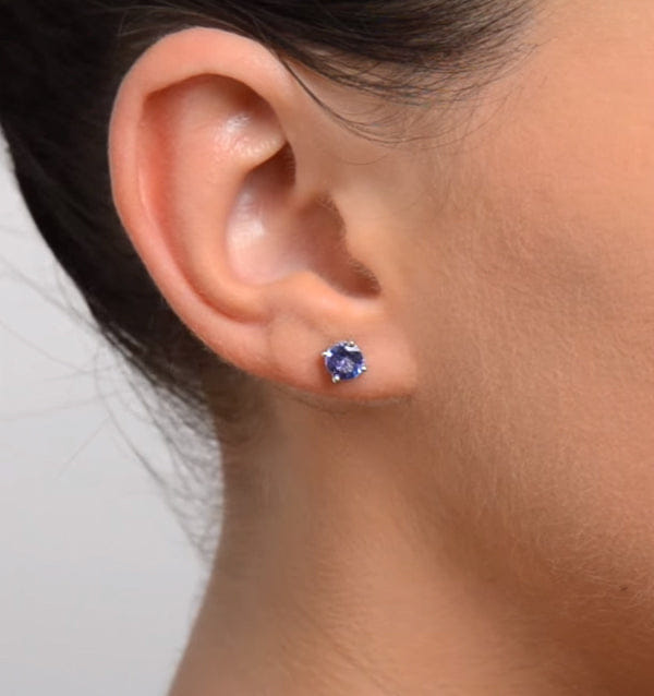 The Diamond Store 1.00ct Tanzanite (AA) Stud Earrings in 925 Silver