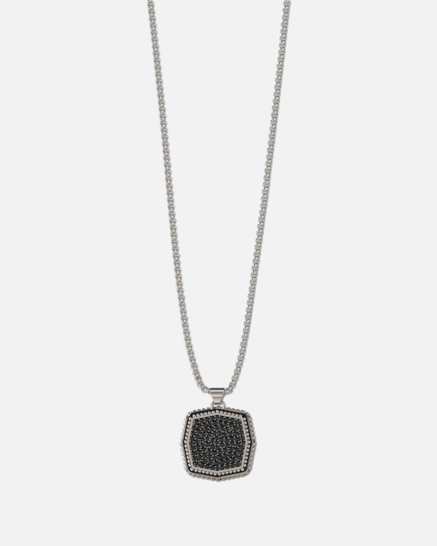 GUESS Mainline Back To Black Octagon Necklace Black