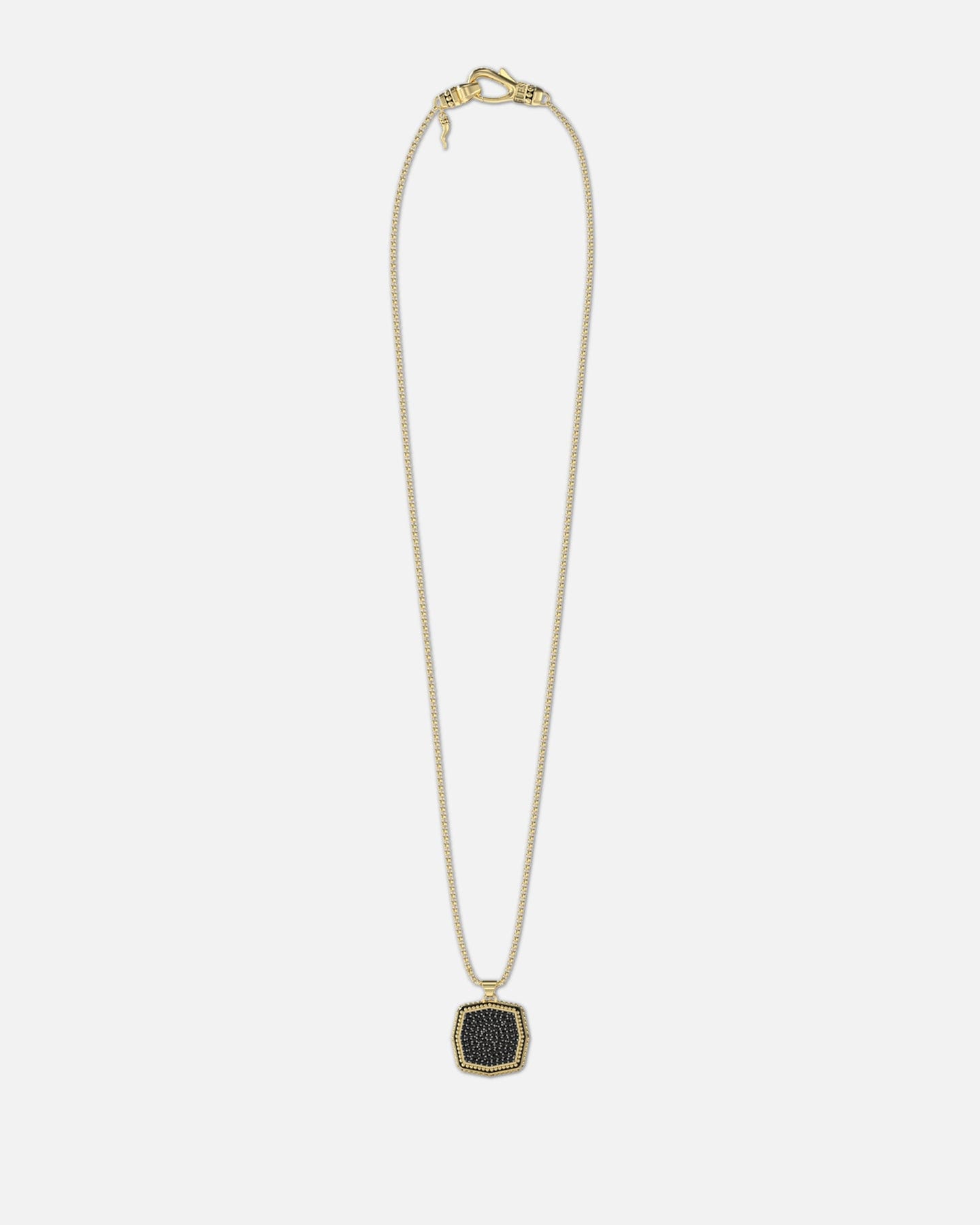 GUESS Mainline Back To Black Octagon Necklace Black/Gold