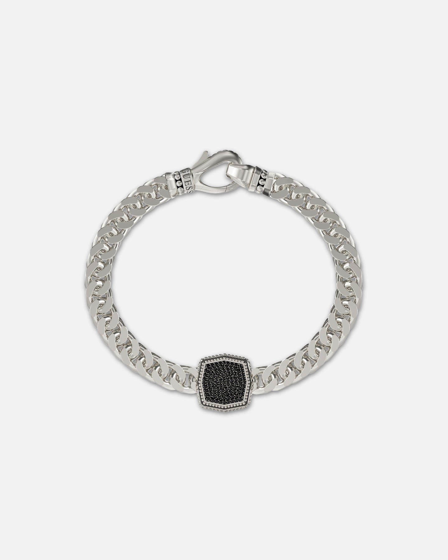 GUESS Mainline Back To Black Octagon Bracelet Silver