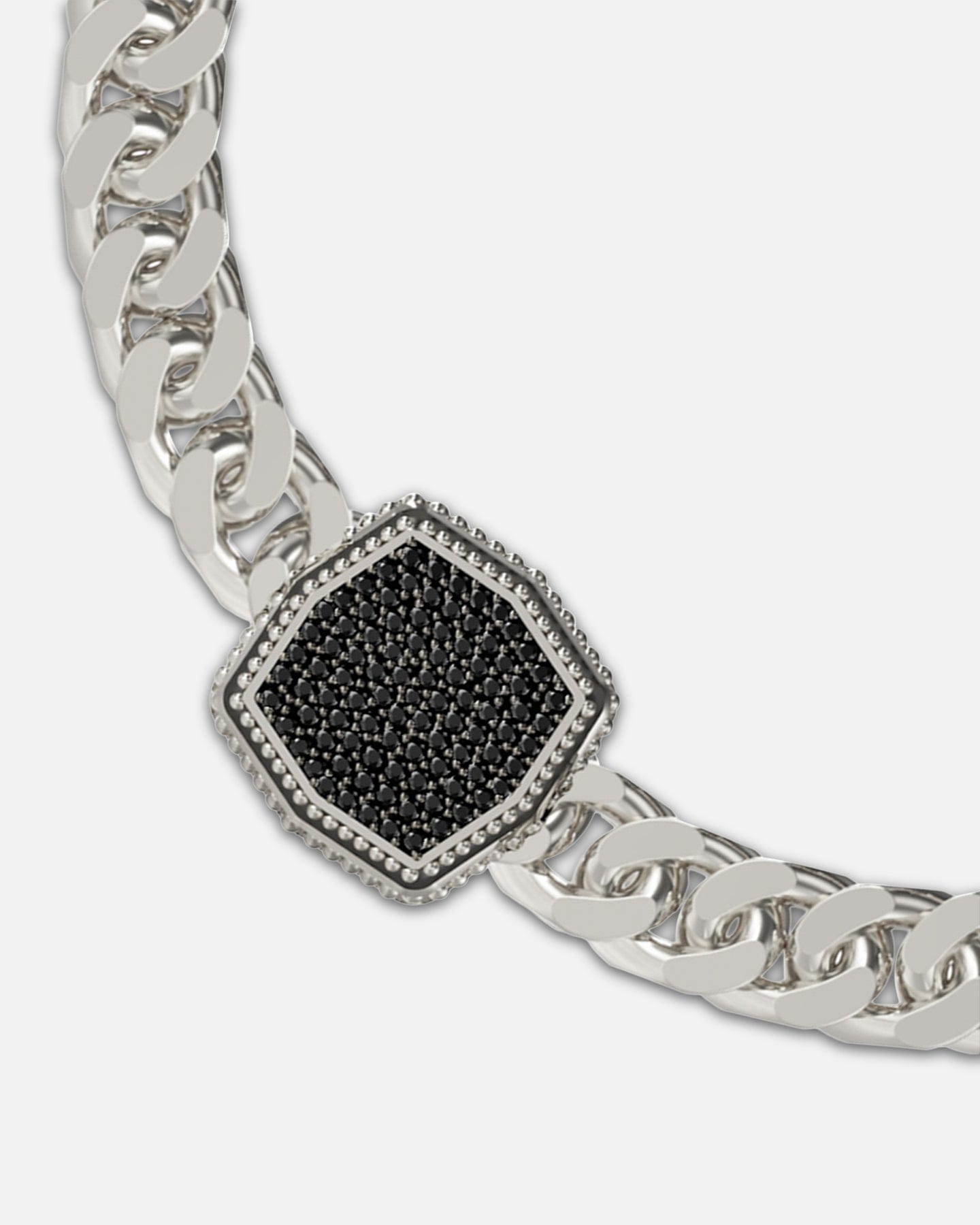 GUESS Mainline Back To Black Octagon Bracelet Silver