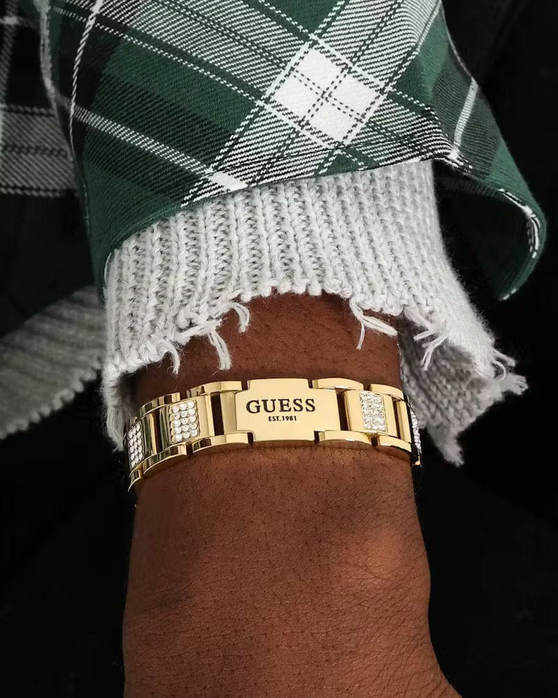 GUESS Mainline 15 mm Frontier Crystal Bracelet Gold
