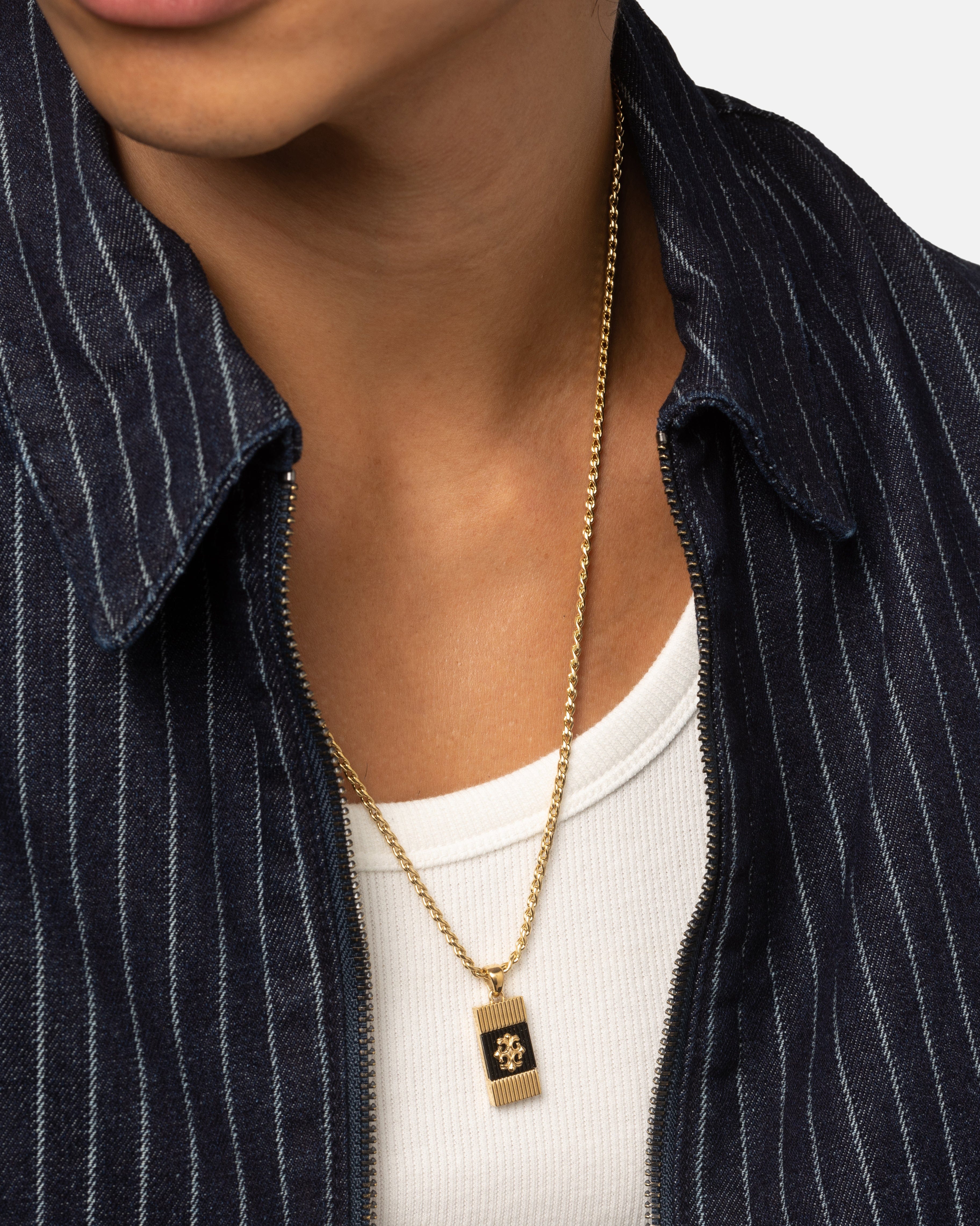 GUESS Mainline Rebel Moon 26" Tag Necklace Gold