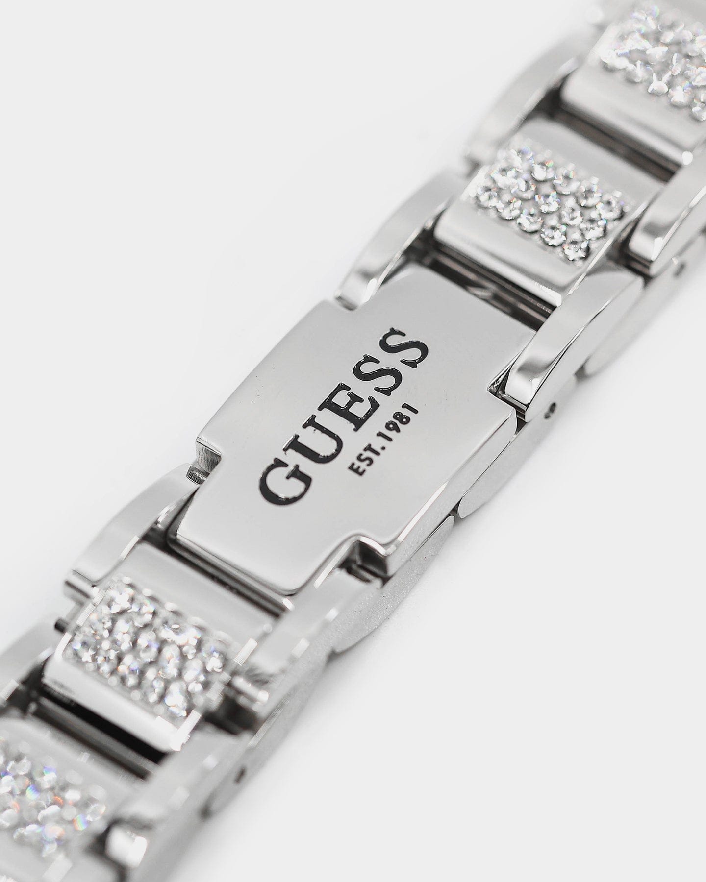 GUESS Mainline Frontier 15 mm Crystal Bracelet Silver