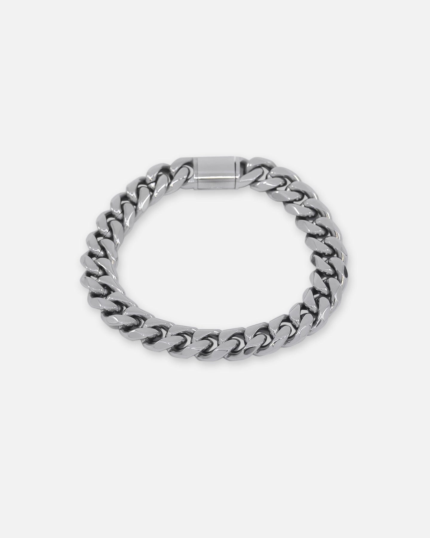 Saint Morta 10 mm Cuban Bracelet White Gold